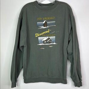 Vintage Artisans Ice Fishing Funny Gray Crewneck Sweatshirt Size Large
